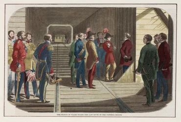 The Prince of Wales Fixing the Last Rivet in the Victoria Bridge, Canada, 1860